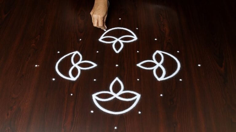 Diwali Special Easy Rangoli drawn at home doorstep