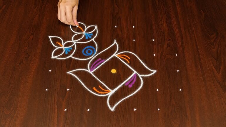 Step-by-step Navratri Rangoli 2025 tutorial