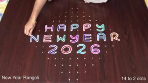 happy new year 2026 rangoli designs muggulu kolam with beautiful colours 19542