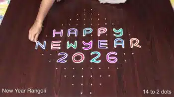 Happy New Year 2026 Rangoli Designs | Muggulu Kolam with Beautiful Colours