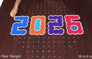 Happy New Year Rangoli 2026 | Traditional Festival Kolam Muggulu for Home Entrance
