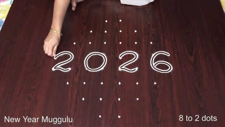 New Year rangoli with dots