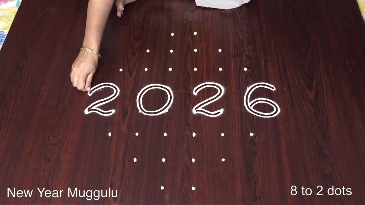 New Year Rangoli Designs with Dots 2026