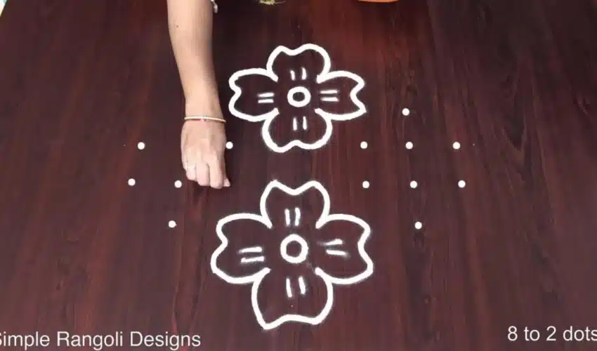Simple Flower Rangoli Designs Step by Step for Beginners – Easy Home Entrance Muggulu