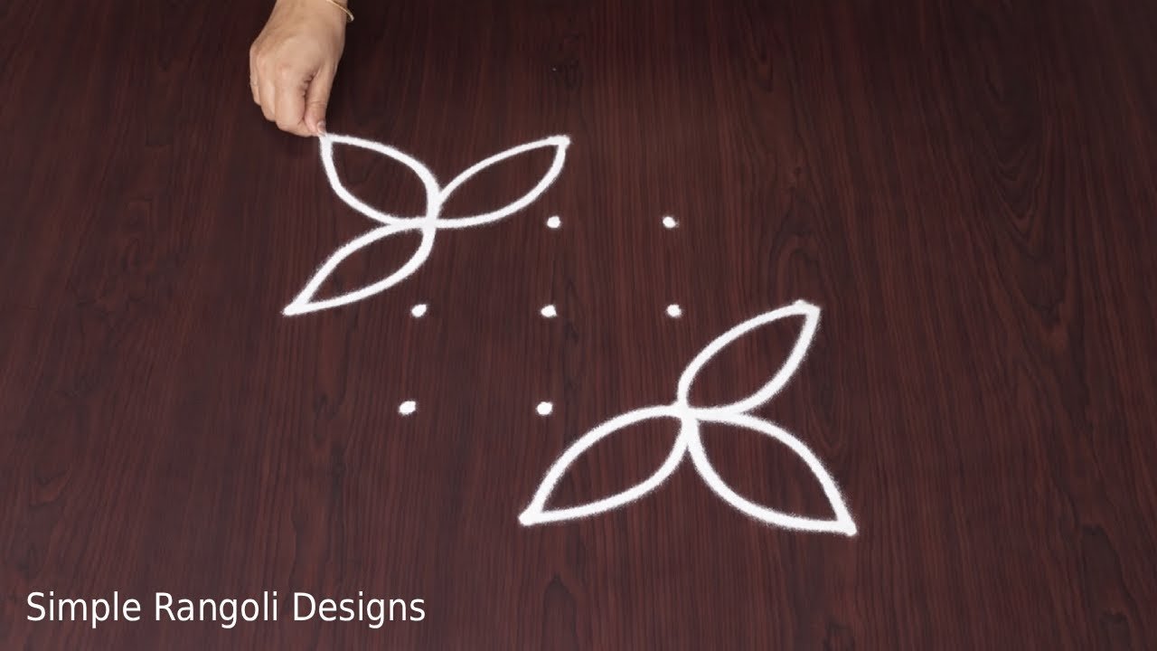Latest Lotus Rangoli Designs Festival Muggulu Simple 5×1 Dots Beginners Kolam