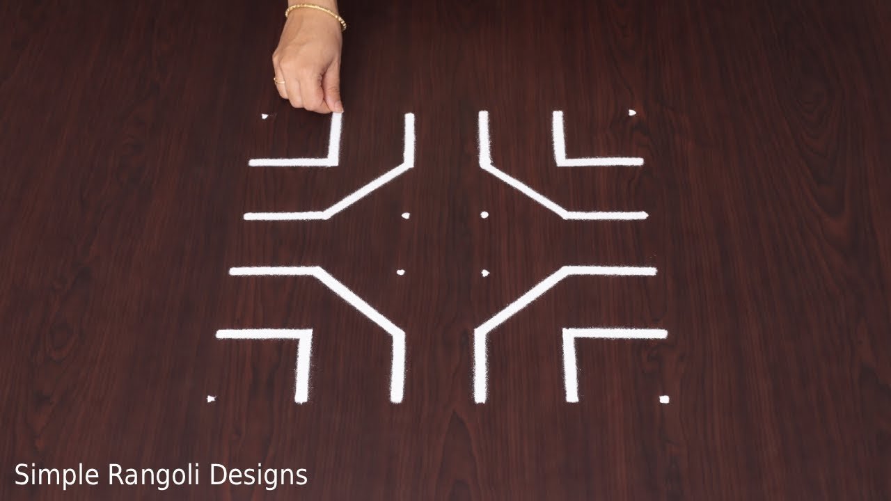 Small Flower 6×6 Rangoli Simple Creative Designs Beginners Sankranthi Kolam Muggulu