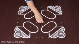 Traditional Bhogi Muggulu Designs Rangoli 8 to 8 Dots Simple and New Pongal Kolam