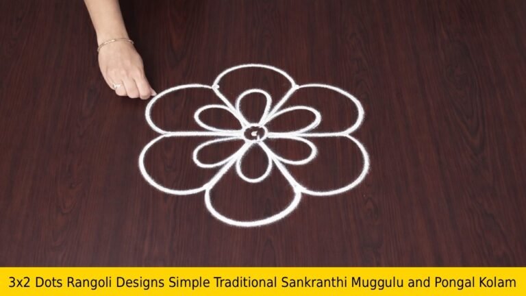 3X2 Dots Rangoli Designs