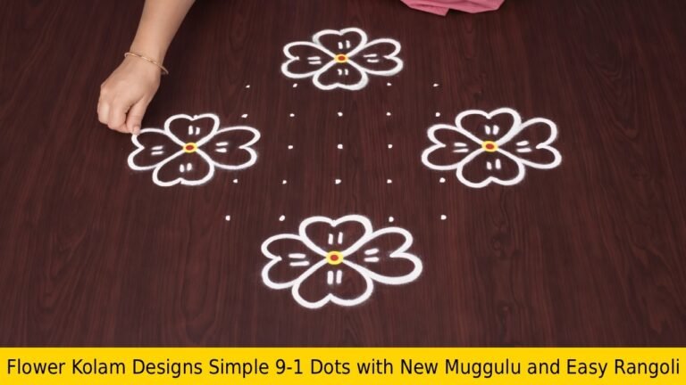9×1 dots flower kolam