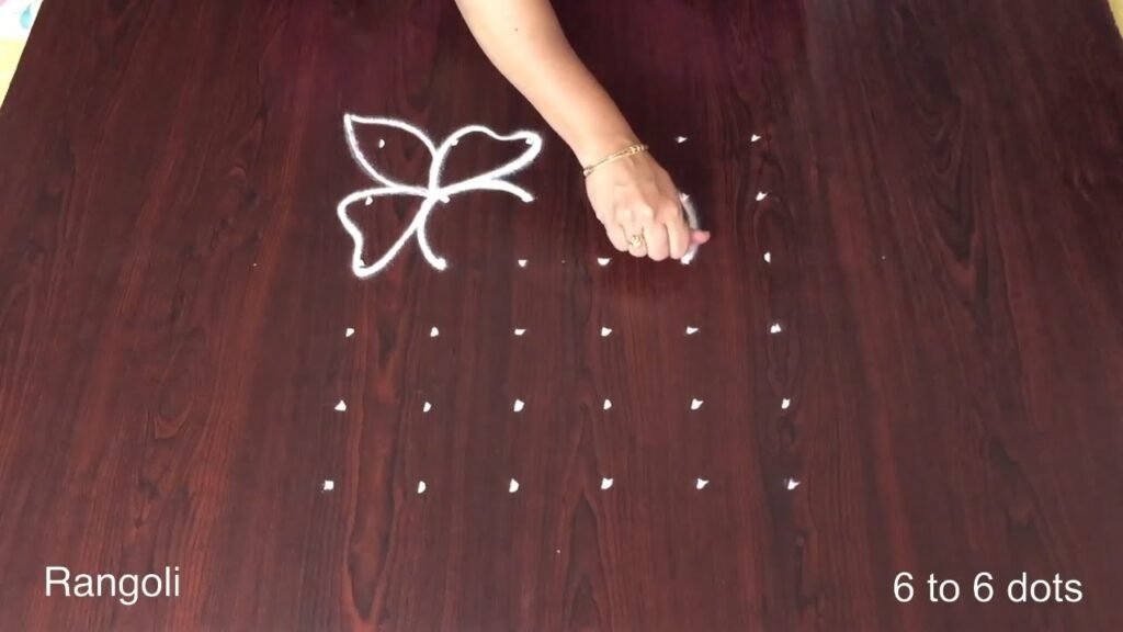 6×6 dots ghummam flower kolam