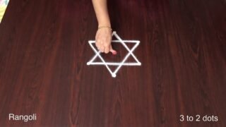 Flower Kolam Simple 3×2 Middle Dots Rangoli Designs for Sankranti Muggulu