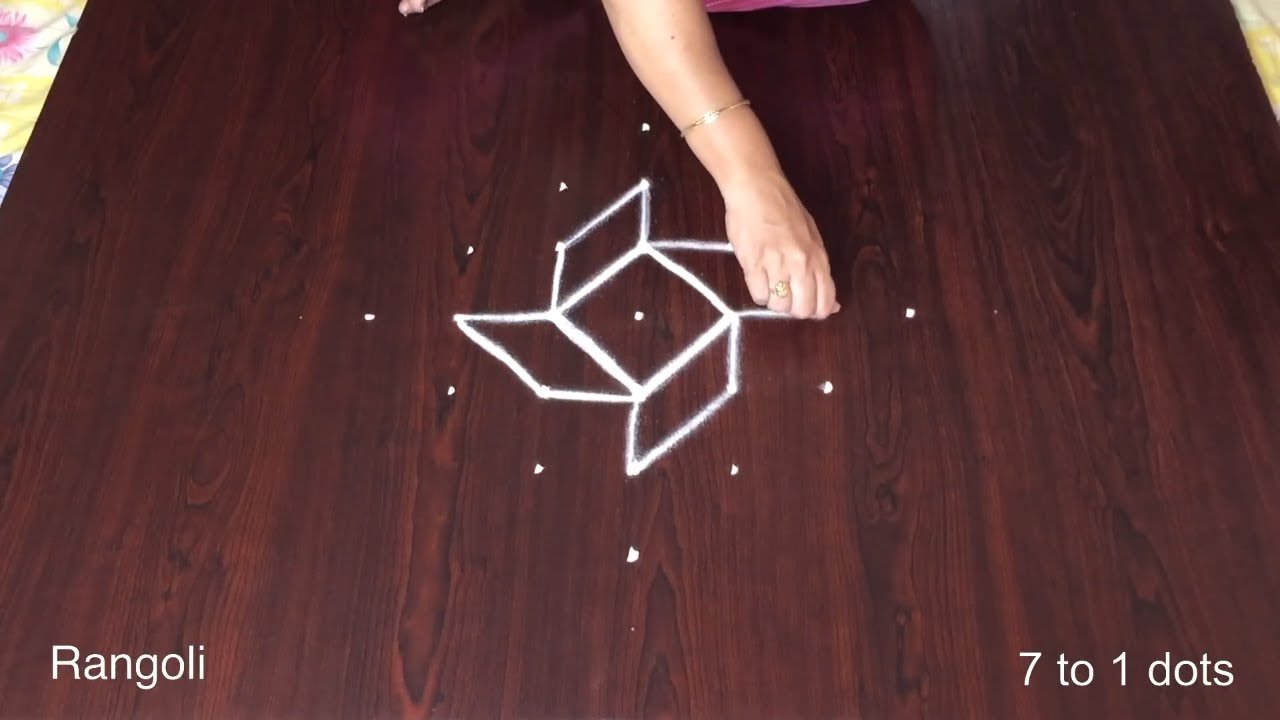 Rangoli with 7 1 Dots New Muggulu and Easy Flower Kolam Designs