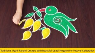 Traditional Ugadi Rangoli Designs With Beautiful Ugadi Muggulu For Festival Celebration