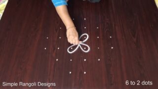 New Muggulu Designs Simple 6 2 Dots Rangoli with Easy Flower Kolam