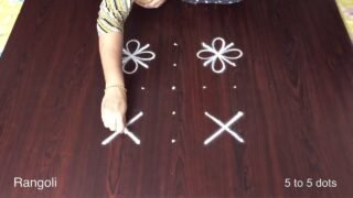 Simple Rangoli Designs 5×5 Dots Sankranti Muggulu and New Pongal Kolam for Beginners