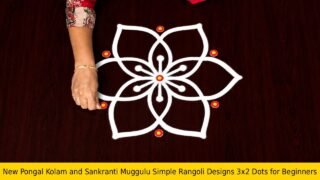 New Pongal Kolam and Sankranti Muggulu Simple Rangoli Designs 3×2 Dots for Beginners