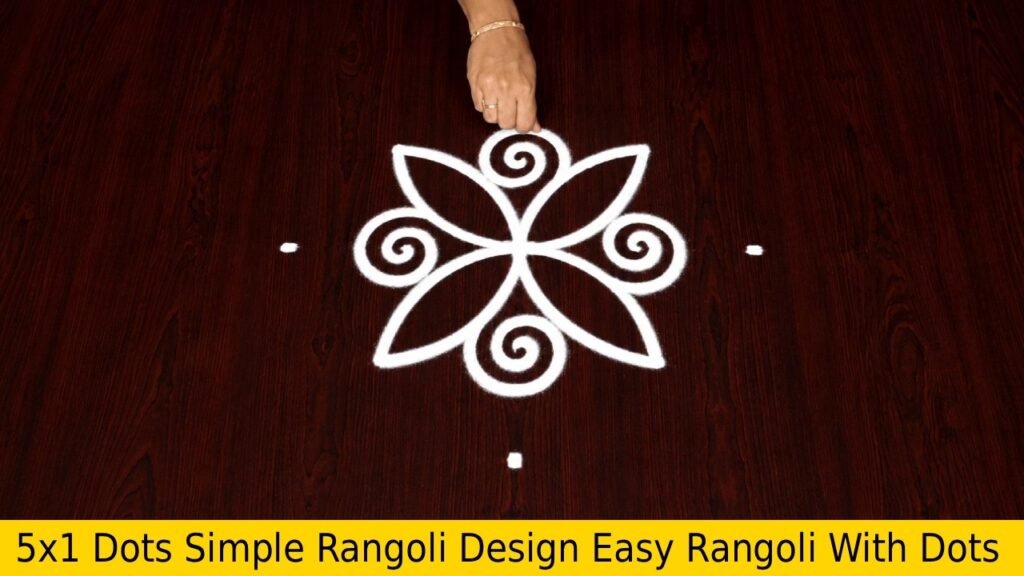 5×1 Dots Simple Rangoli Design Easy Rangoli With Dots