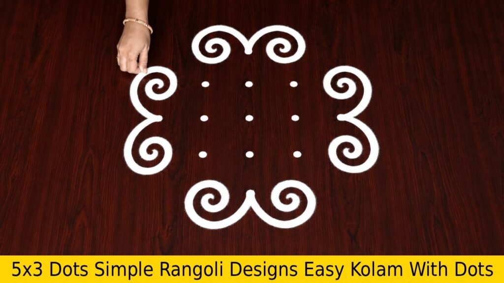 5×3 Dots Simple Rangoli Designs Easy Kolam With Dots