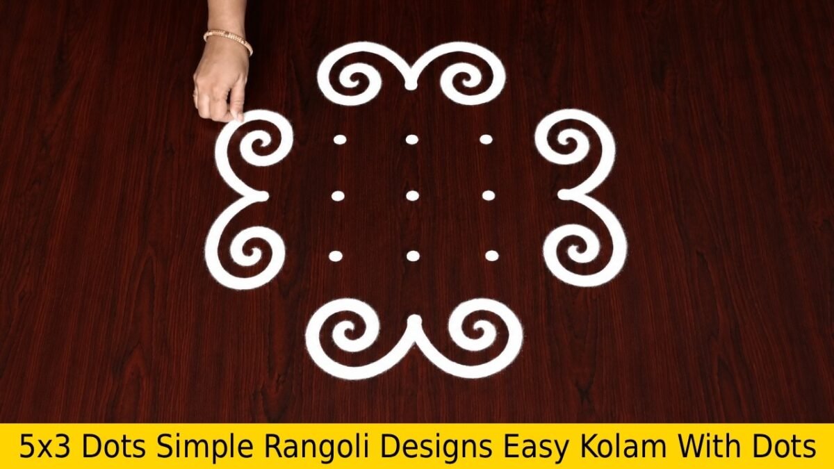 5×3 Dots Simple Rangoli Designs Easy Kolam With Dots