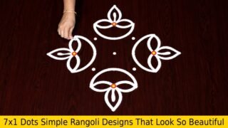 7×1 Dots Simple Rangoli Designs That Look So Beautiful