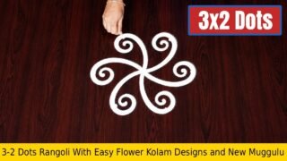 Simple 3x2 Dots Rangoli