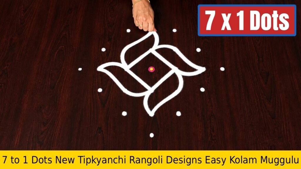 7 to 1 Dots New Tipkyanchi Rangoli Designs Easy Kolam Muggulu