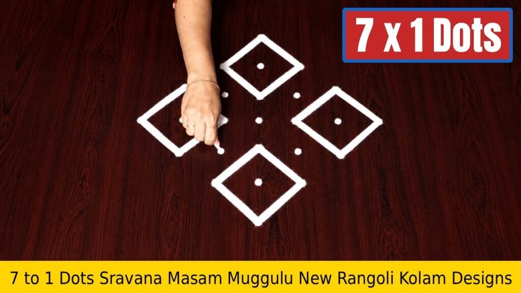 7 to 1 Dots Sravana Masam Muggulu New Rangoli Kolam Designs
