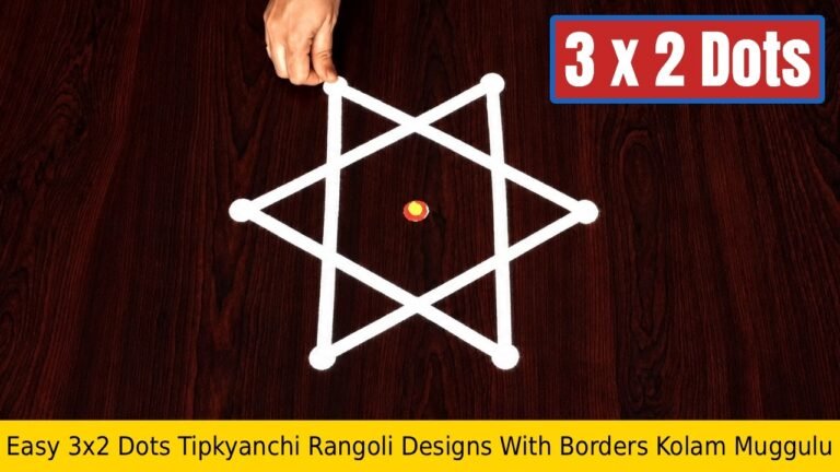 Easy 3x2 Dots Tipkyanchi Rangoli