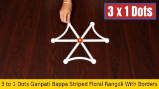 3 To 1 Dots Ganpati Bappa Striped Floral Rangoli