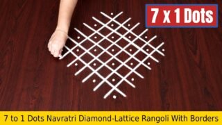 7 to 1 Dots Navratri Diamond-Lattice Rangoli With Borders